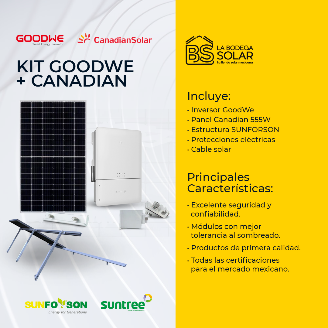 KIT SOLAR 6KW CON INV. CENTRAL GOODWE & CANADIAN SOLAR - 0,47 USD/W