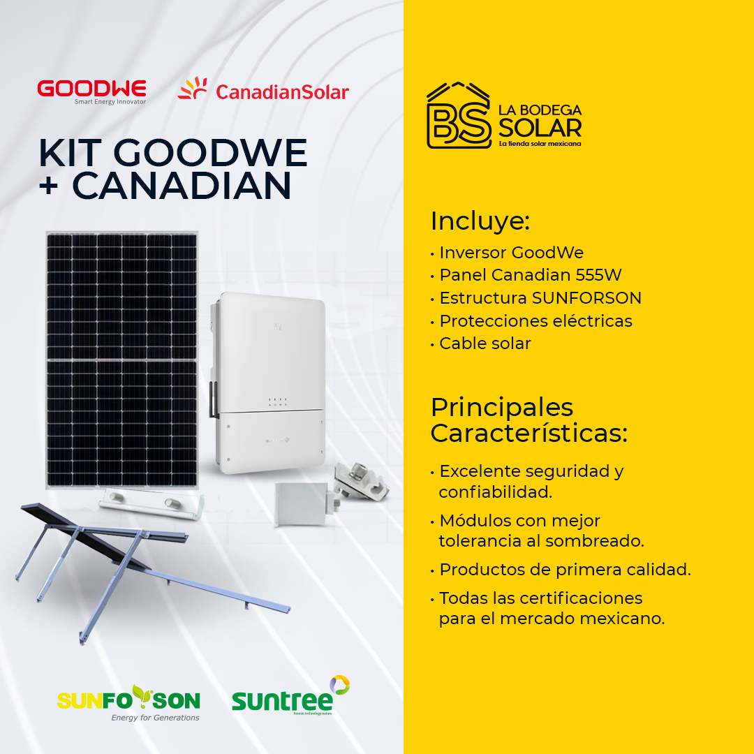 KIT SOLAR 6KW CON INV. CENTRAL GOODWE & CANADIAN SOLAR - 0,41 USD/W